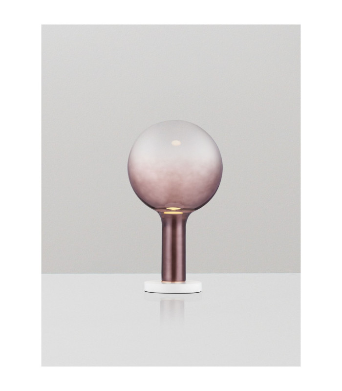 Nostos Globe Table Lamp Brown Gold Matt White Touch Dimmable LED 3W 341lm 3000K-4