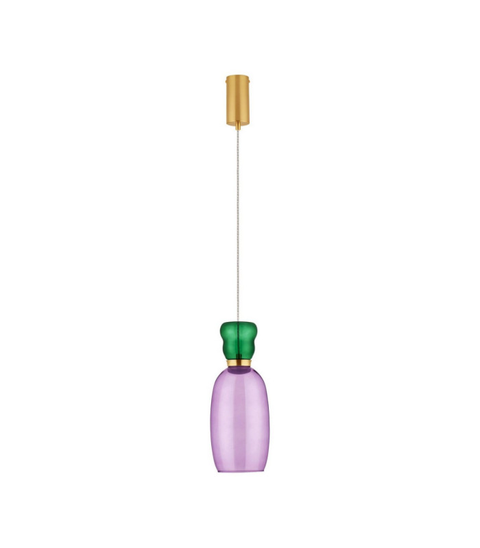Pluma Slim Pendant Ceiling Light Glossy Purple Gold LED 5W 450lm 3000K-1