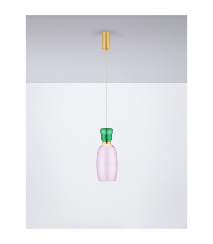 Pluma Slim Pendant Ceiling Light Glossy Purple Gold LED 5W 450lm 3000K-4