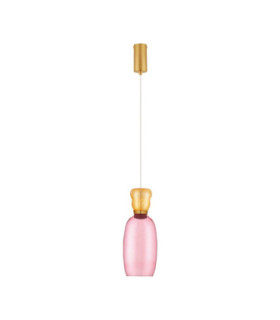 Pluma Slim Pendant Ceiling Light Glossy Yellow Pink Gold LED 5W 450lm 3000K-1