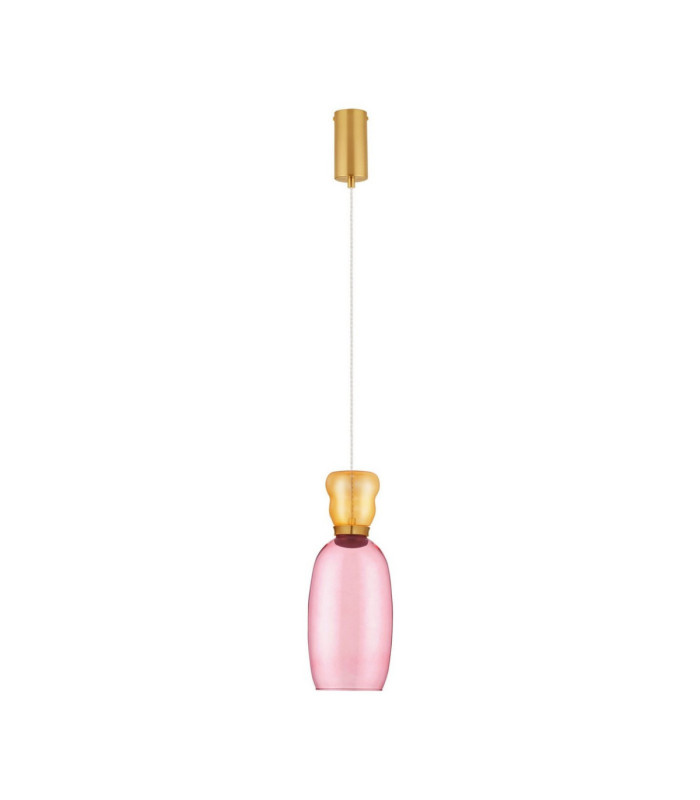 Pluma Slim Pendant Ceiling Light Glossy Yellow Pink Gold LED 5W 450lm 3000K-1