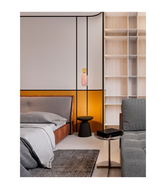Pluma Slim Pendant Ceiling Light Glossy Yellow Pink Gold LED 5W 450lm 3000K-2
