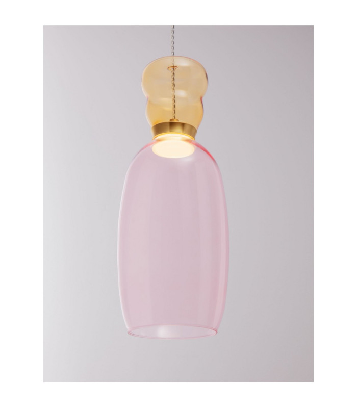 Pluma Slim Pendant Ceiling Light Glossy Yellow Pink Gold LED 5W 450lm 3000K-5