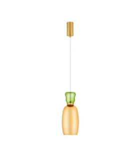 Pluma Slim Pendant Ceiling Light Glossy Light Green Yellow Gold LED 5W 450lm 3000K-1