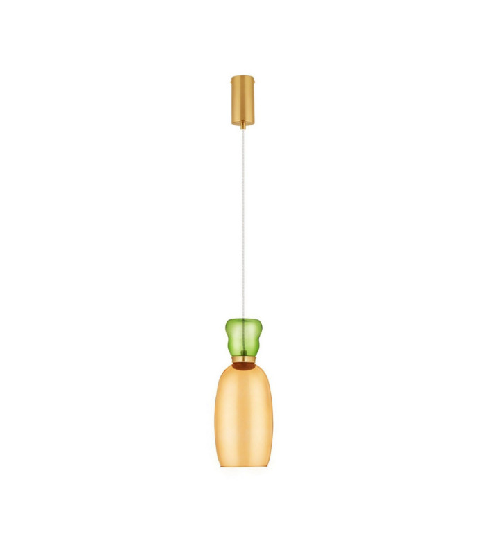 Pluma Slim Pendant Ceiling Light Glossy Light Green Yellow Gold LED 5W 450lm 3000K-1