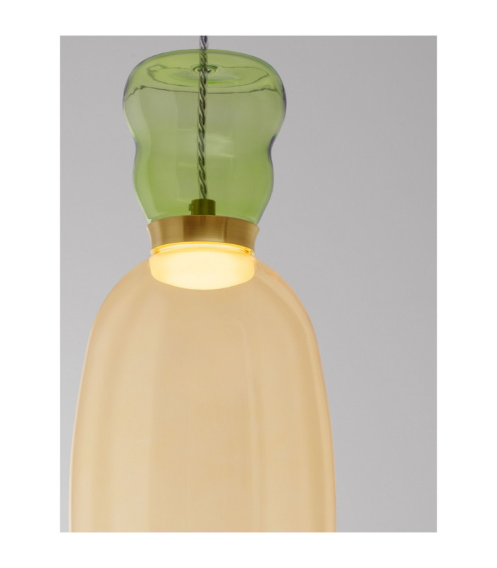 Pluma Slim Pendant Ceiling Light Glossy Light Green Yellow Gold LED 5W 450lm 3000K-5