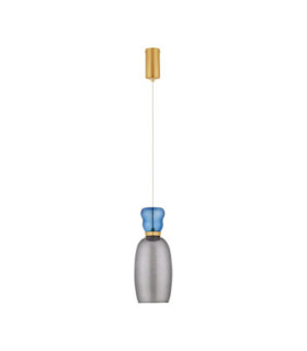 Pluma Slim Pendant Ceiling Light Glossy Light Blue Smokey Gold LED 5W 450lm 3000K-1