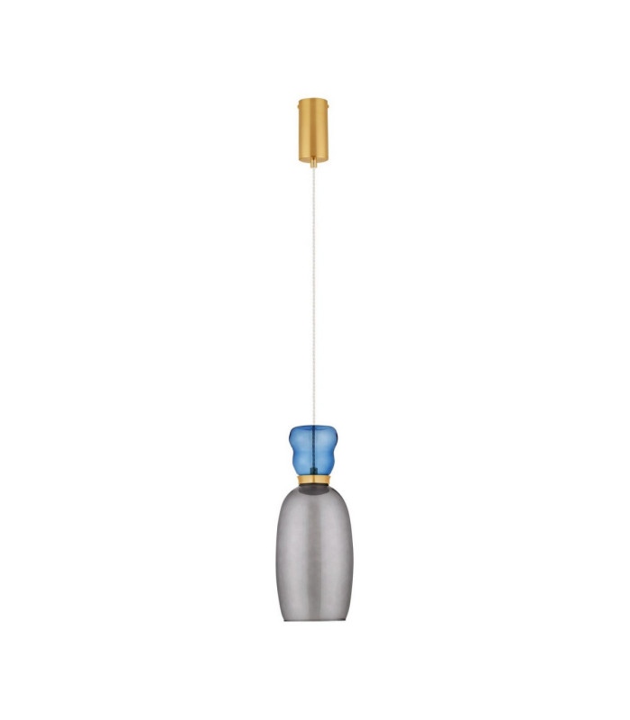 Pluma Slim Pendant Ceiling Light Glossy Light Blue Smokey Gold LED 5W 450lm 3000K-1