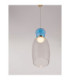 Pluma Slim Pendant Ceiling Light Glossy Light Blue Smokey Gold LED 5W 450lm 3000K-6