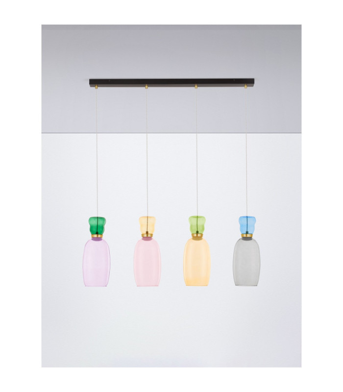 Pluma Bar Pendant Ceiling Light Glossy Purple Yellow Pink Light Green Light Blue Smokey Gold LED 20W 1800lm 3000K-3