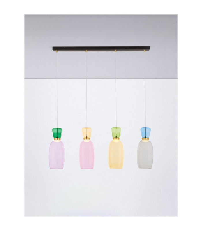 Pluma Bar Pendant Ceiling Light Glossy Purple Yellow Pink Light Green Light Blue Smokey Gold LED 20W 1800lm 3000K-4