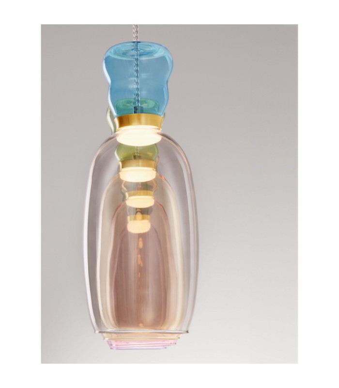 Pluma Bar Pendant Ceiling Light Glossy Purple Yellow Pink Light Green Light Blue Smokey Gold LED 20W 1800lm 3000K-5
