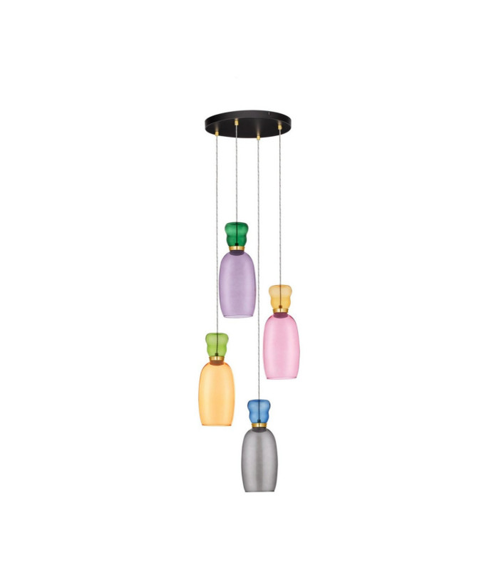 Pluma Cluster Pendant Ceiling Light Glossy Purple Yellow Pink Green Blue Smokey Gold LED 20W 1800lm 3000K-1
