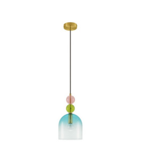 Murano Dome Pendant Ceiling Light Glossy Light Green Blue Pink Sandy Gold E14 1x5W-1