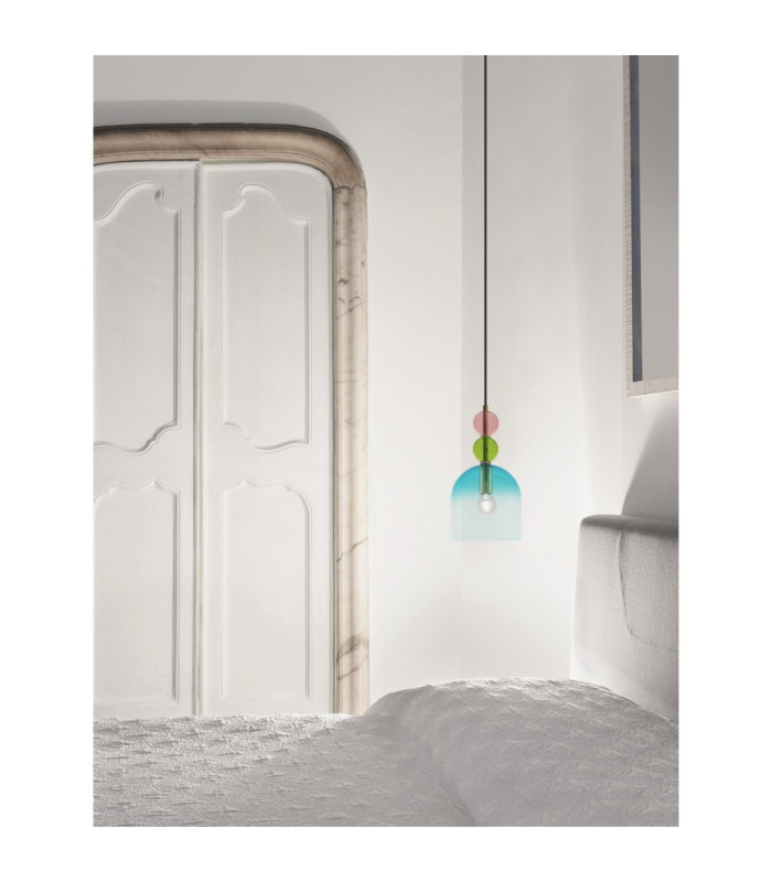 Murano Dome Pendant Ceiling Light Glossy Light Green Blue Pink Sandy Gold E14 1x5W-2
