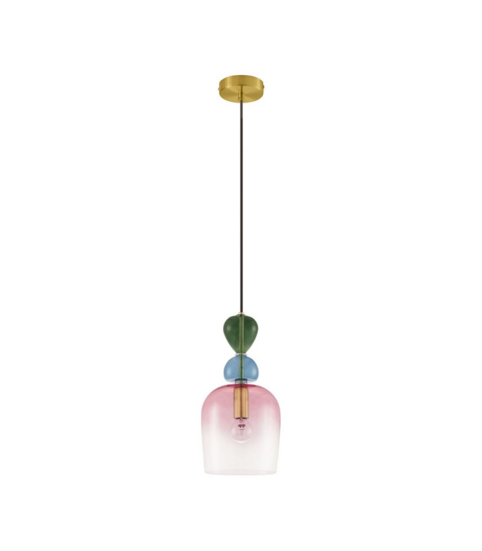 Murano Dome Pendant Ceiling Light Glossy Dark Green Blue Grey Pink Sandy Gold E14 1x5W-1