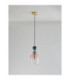 Murano Dome Pendant Ceiling Light Glossy Dark Green Blue Grey Pink Sandy Gold E14 1x5W-3