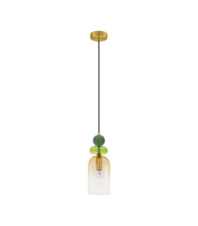 Murano Slim Pendant Ceiling Light Glossy Light Green Dark Green Orange Sandy Gold E14 1x5W-1