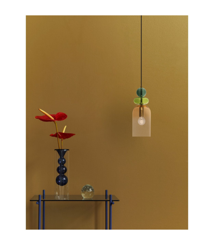 Murano Slim Pendant Ceiling Light Glossy Light Green Dark Green Orange Sandy Gold E14 1x5W-2