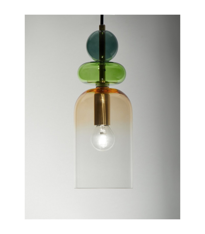 Murano Slim Pendant Ceiling Light Glossy Light Green Dark Green Orange Sandy Gold E14 1x5W-5