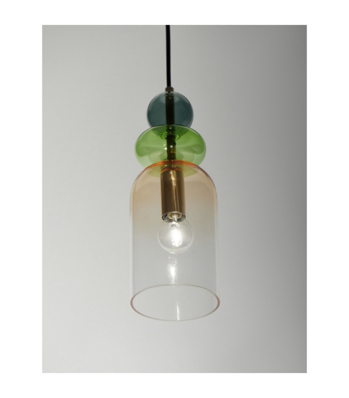 Murano Slim Pendant Ceiling Light Glossy Light Green Dark Green Orange Sandy Gold E14 1x5W-6