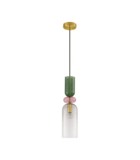Murano Slim Pendant Ceiling Light Glossy Dark Green Pink Light Grey Sandy Gold E14 1x5W-1