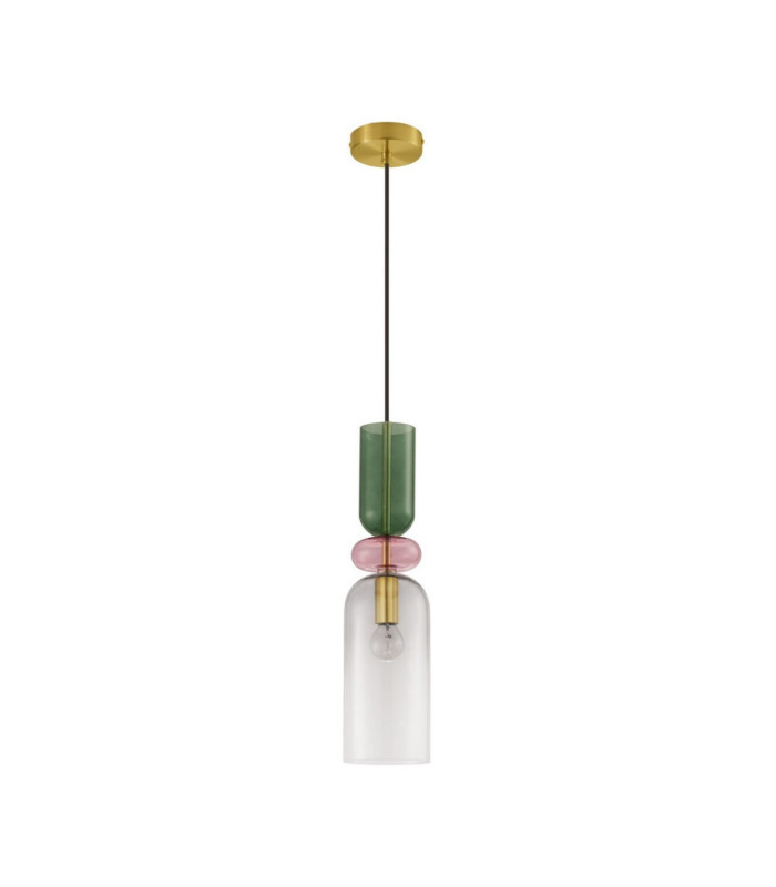 Murano Slim Pendant Ceiling Light Glossy Dark Green Pink Light Grey Sandy Gold E14 1x5W-1