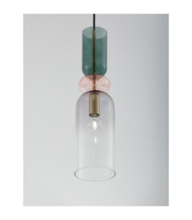 Murano Slim Pendant Ceiling Light Glossy Dark Green Pink Light Grey Sandy Gold E14 1x5W-2