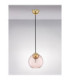 Midori Dome Pendant Ceiling Light Pink Brass Gold E27 1x12W-3