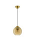 Midori Dome Pendant Ceiling Light Amber Brass Gold E27 1x12W-1