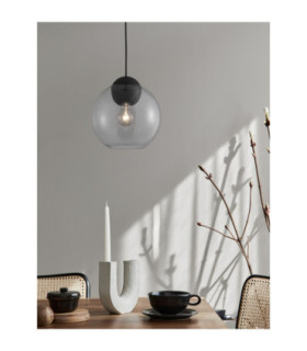 Midori Dome Pendant Ceiling Light  Grey Matt Black E27 1x12W-2