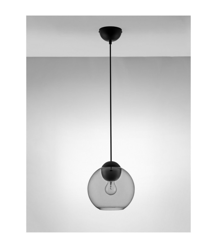 Midori Dome Pendant Ceiling Light  Grey Matt Black E27 1x12W-3