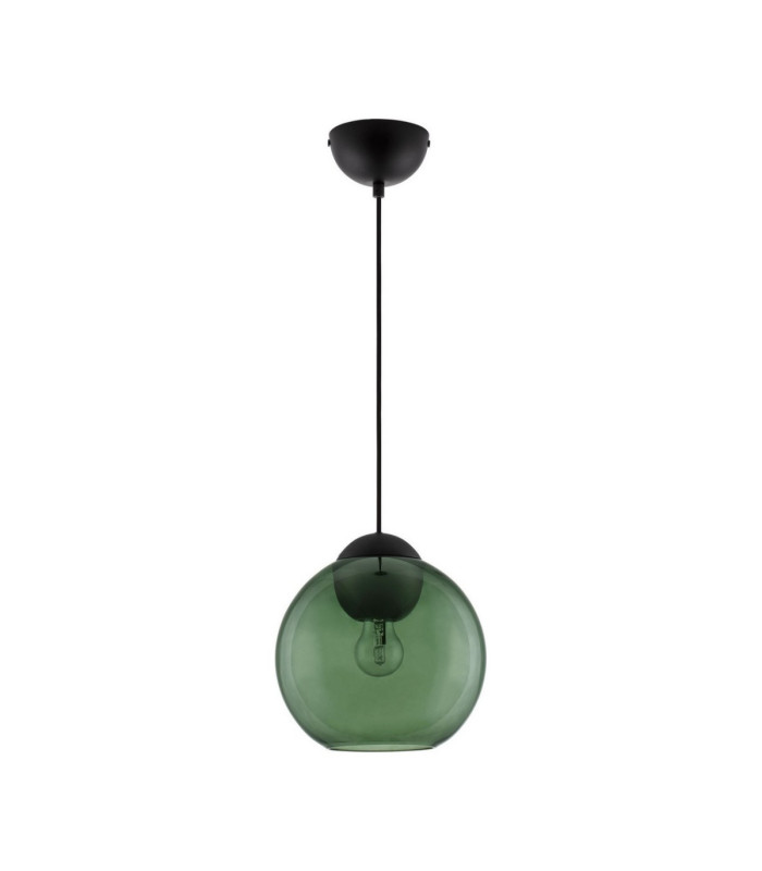 Midori Dome Pendant Ceiling Light Dark Green Matt Black E27 1x12W-1