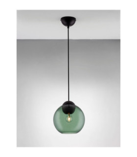 Midori Dome Pendant Ceiling Light Dark Green Matt Black E27 1x12W-2