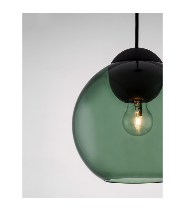Midori Dome Pendant Ceiling Light Dark Green Matt Black E27 1x12W-5