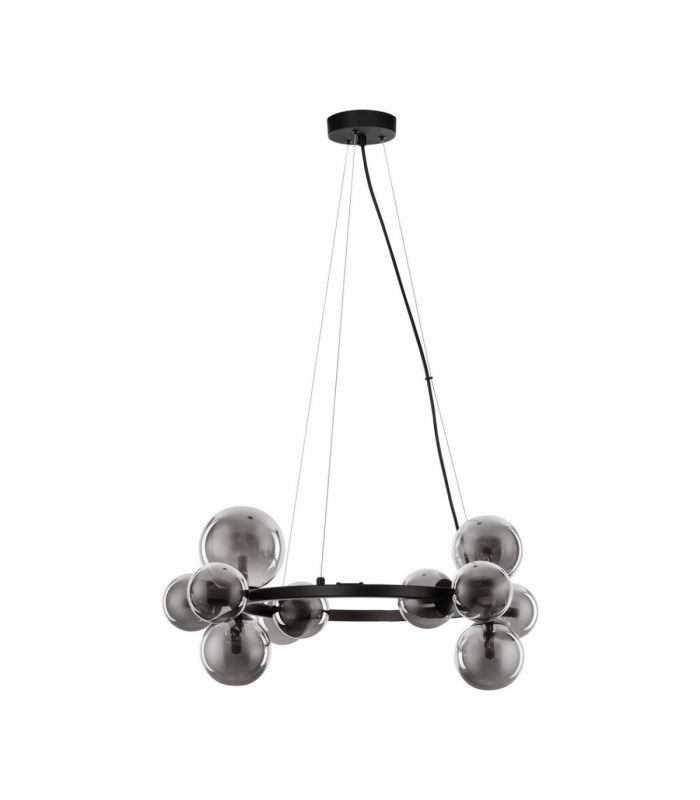 Odillia Globe Pendant Ceiling Light Smokey Matt Black LED G9 11x5W-1