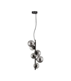 Odillia Globe Pendant Ceiling Light Smokey Matt Black LED G9 6x5W-1