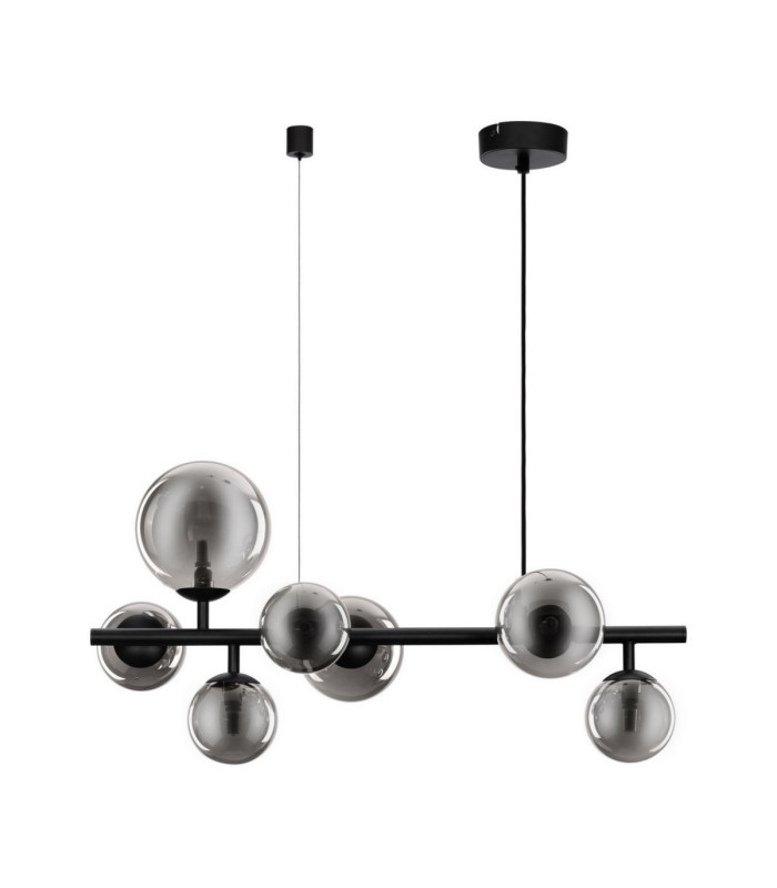 Odillia Globe Pendant Ceiling Light Smokey Matt Black LED G9 7x5W-1