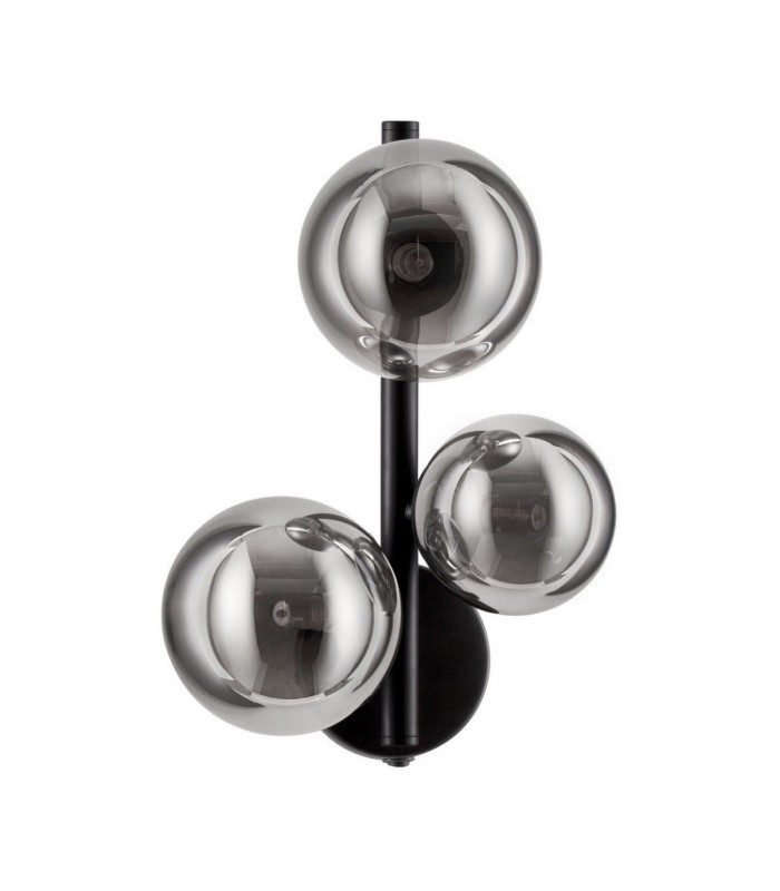 Odillia Globe Wall Lights Smokey Matt Black LED G9 3x5W-1