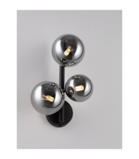 Odillia Globe Wall Lights Smokey Matt Black LED G9 3x5W-2