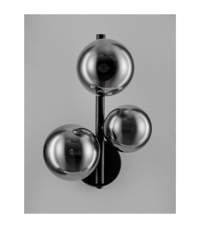 Odillia Globe Wall Lights Smokey Matt Black LED G9 3x5W-3