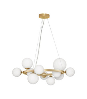 Odillia Globe Pendant Ceiling Light Opal Matt Gold LED G9 11x5W-1