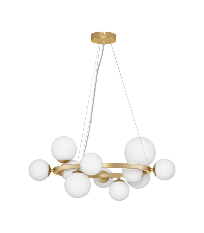Odillia Globe Pendant Ceiling Light Opal Matt Gold LED G9 11x5W-1