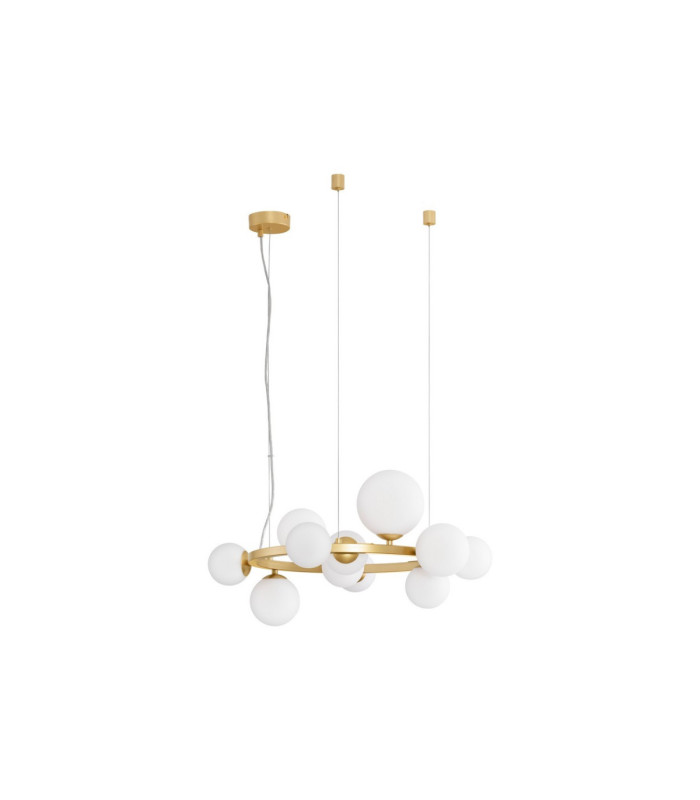 Odillia Globe Pendant Ceiling Light Opal Matt Gold LED G9 11x5W-3