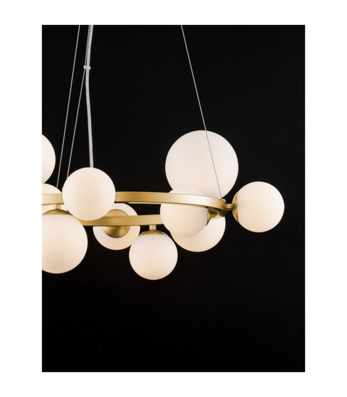 Odillia Globe Pendant Ceiling Light Opal Matt Gold LED G9 11x5W-5