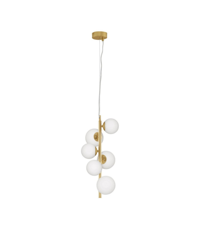Odillia Globe Pendant Ceiling Light Opal Matt Gold LED G9 6x5W-1