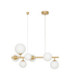 Odillia Globe Pendant Ceiling Light Opal Matt Gold LED G9 7x5W-1