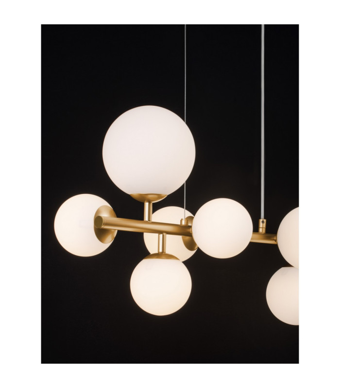 Odillia Globe Pendant Ceiling Light Opal Matt Gold LED G9 7x5W-5