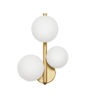 Odillia Globe Wall Lights Opal Matt Gold LED G9 3x5W-1