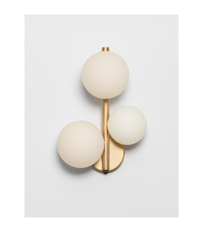 Odillia Globe Wall Lights Opal Matt Gold LED G9 3x5W-2